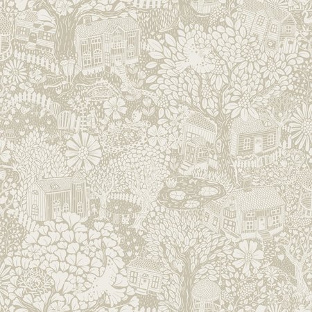 MANHATTAN COMFORT Gainesville Bygga Bo Light Grey Woodland Village 33 ft L X 209 in W Wallpaper BR4111-63006